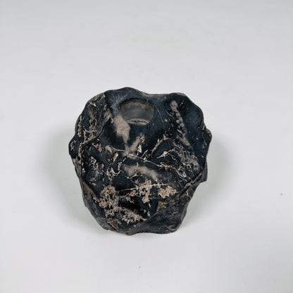 Organic Stone Candle Stand - Black