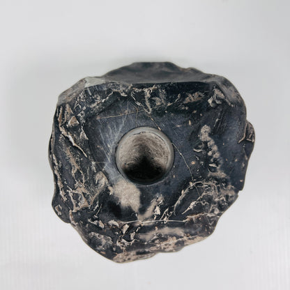 Organic Stone Candle Stand - Black