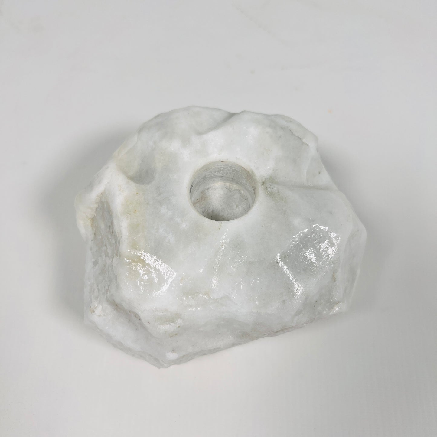 Organic Stone Candle Stand - Gray