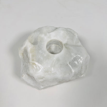 Organic Stone Candle Stand - Gray