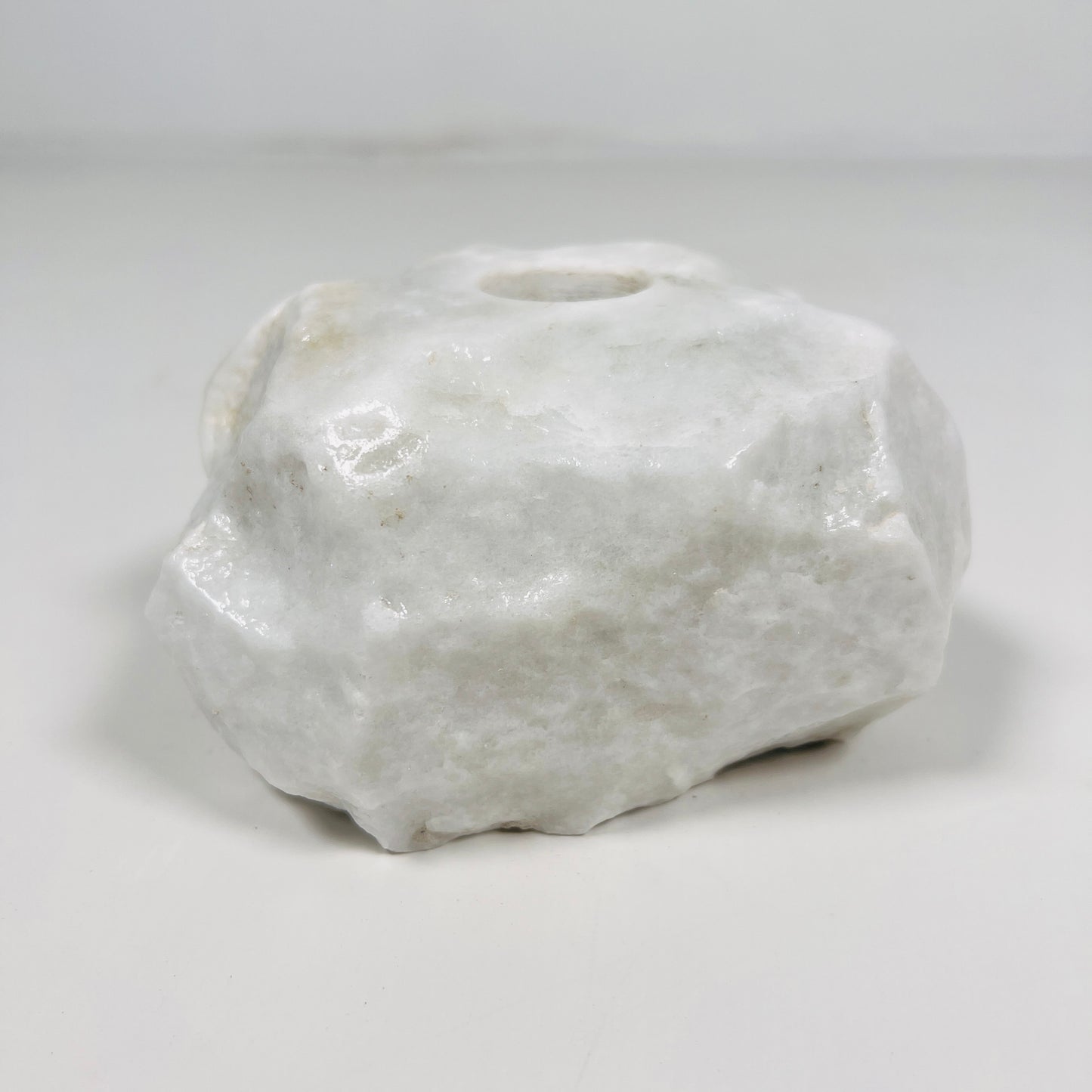 Organic Stone Candle Stand - Gray