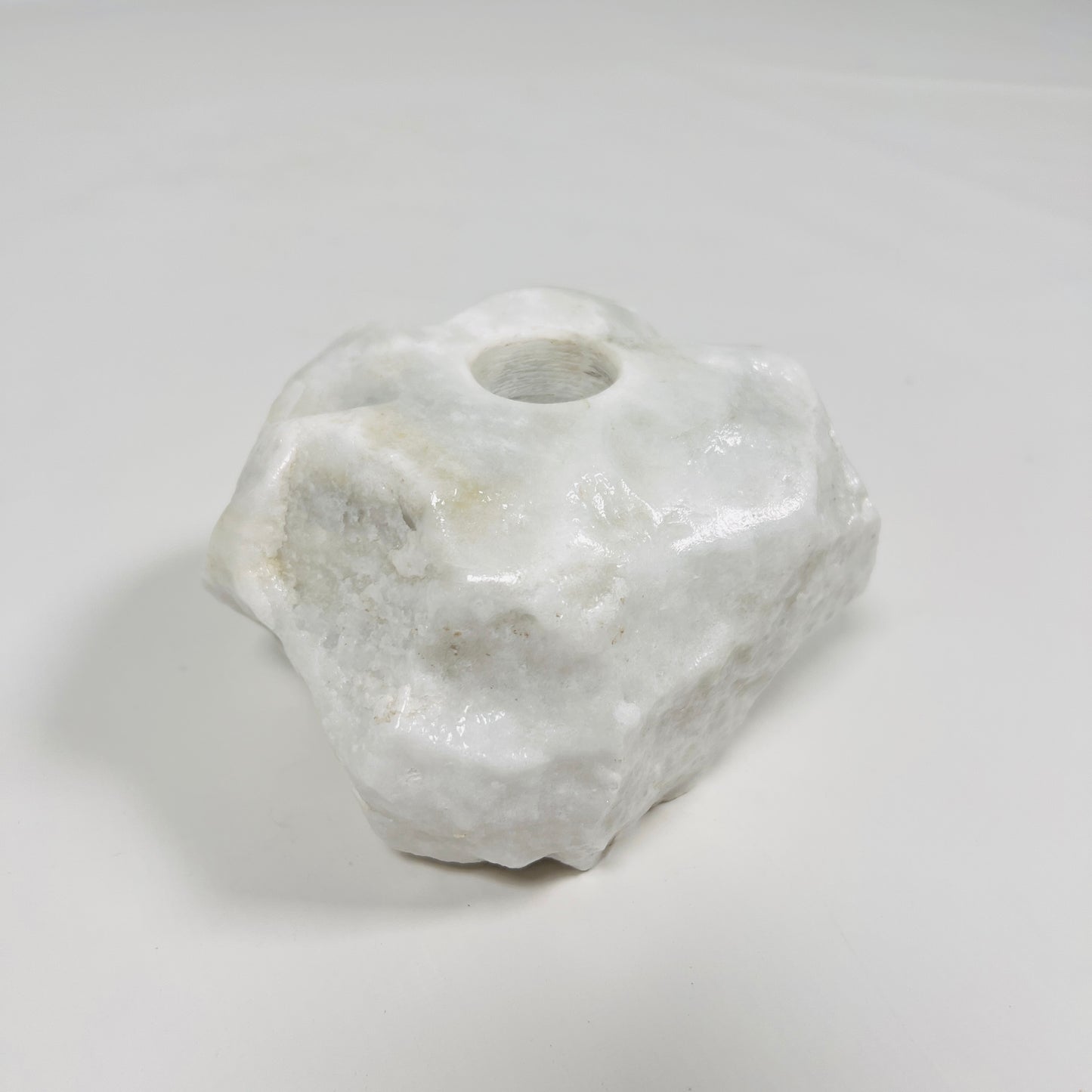 Organic Stone Candle Stand - Gray