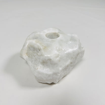 Organic Stone Candle Stand - Gray