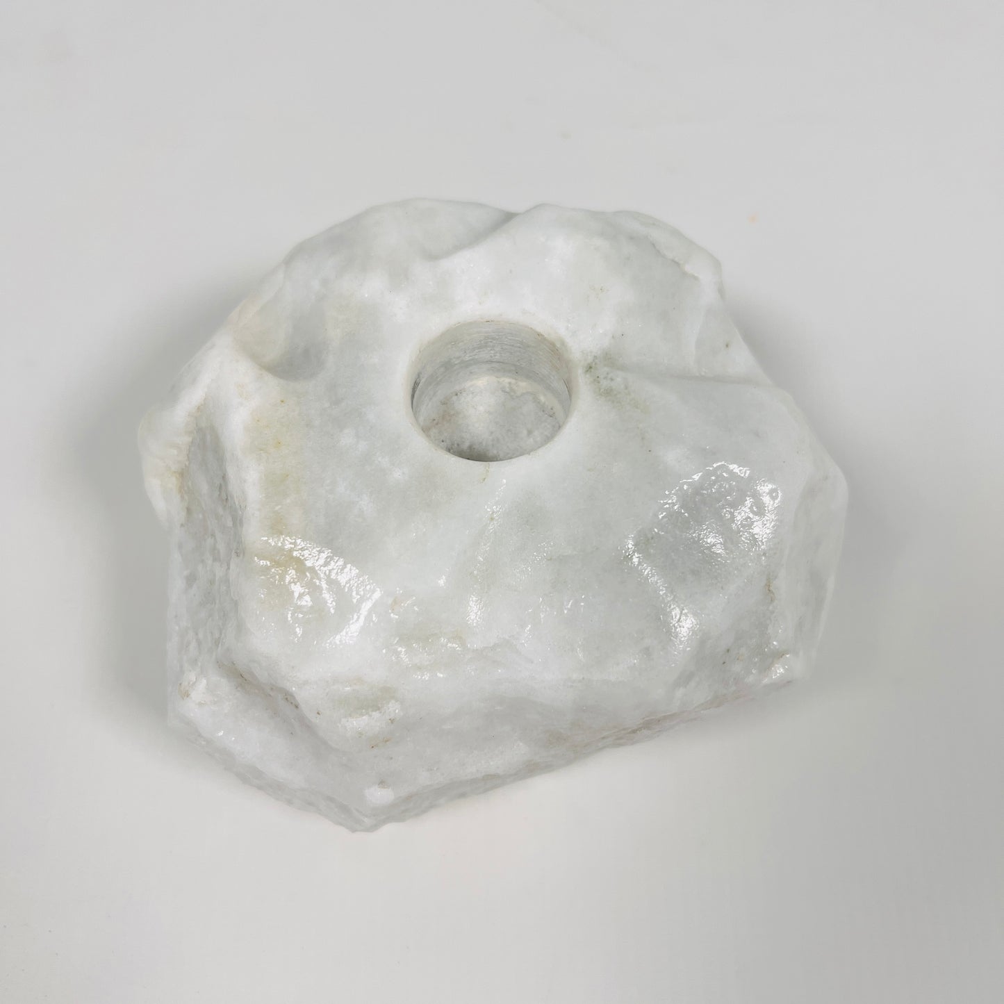 Organic Stone Candle Stand - Gray
