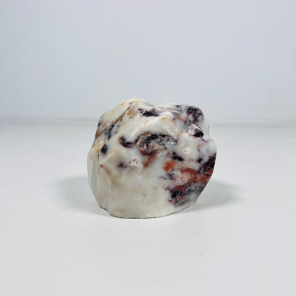 Organic Stone Candle Stand - Red & White