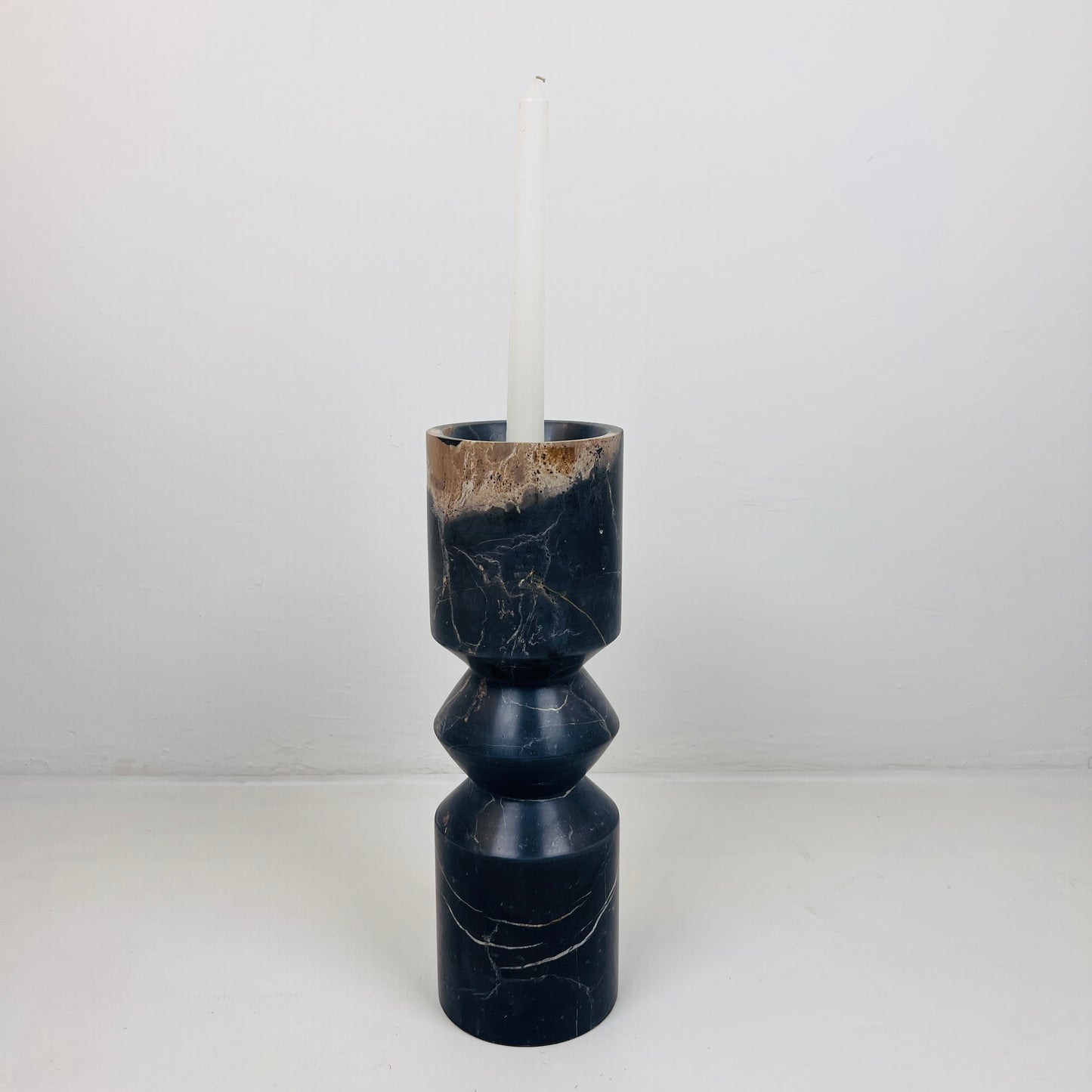 Bulged Disc Candle Stand - Black