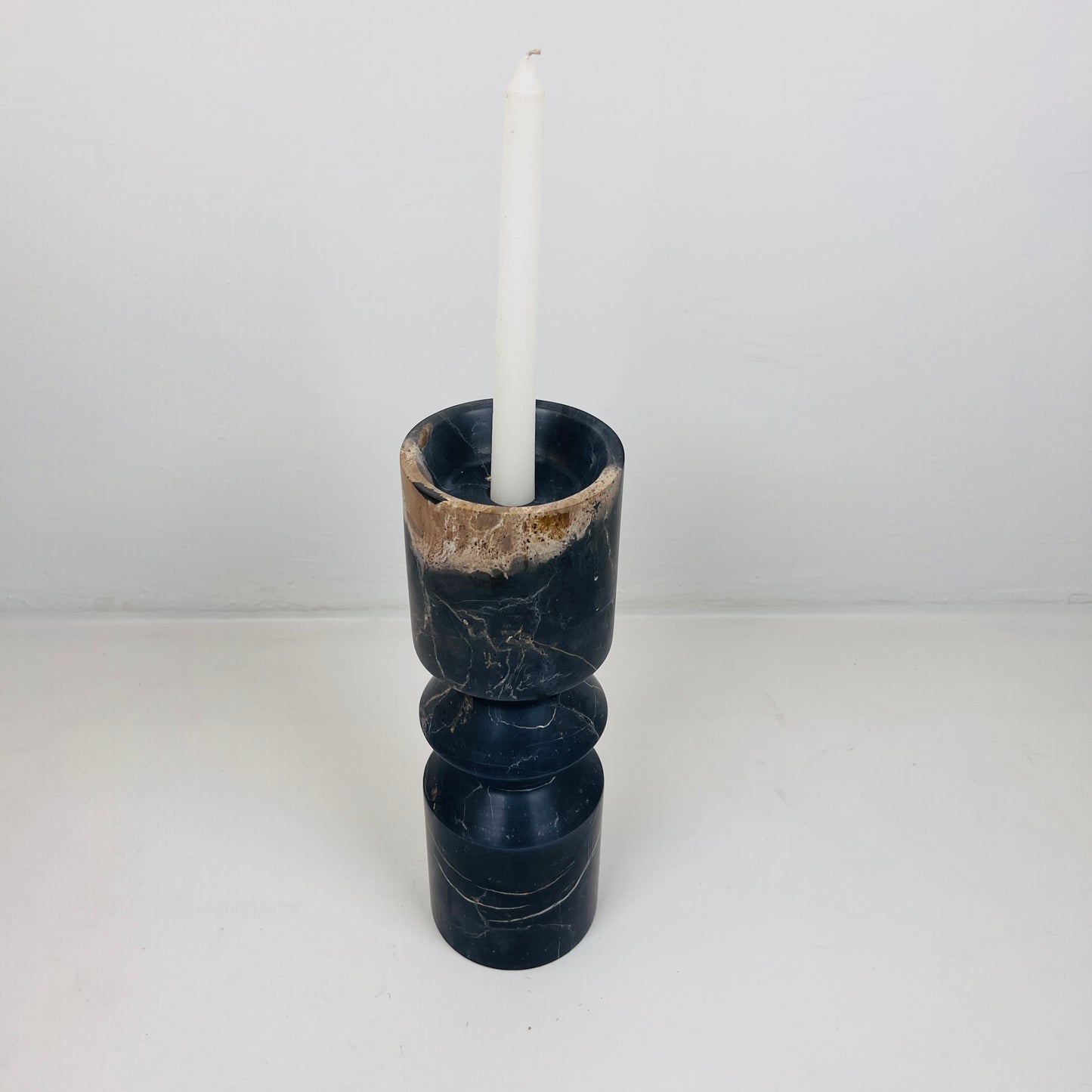 Bulged Disc Candle Stand - Black