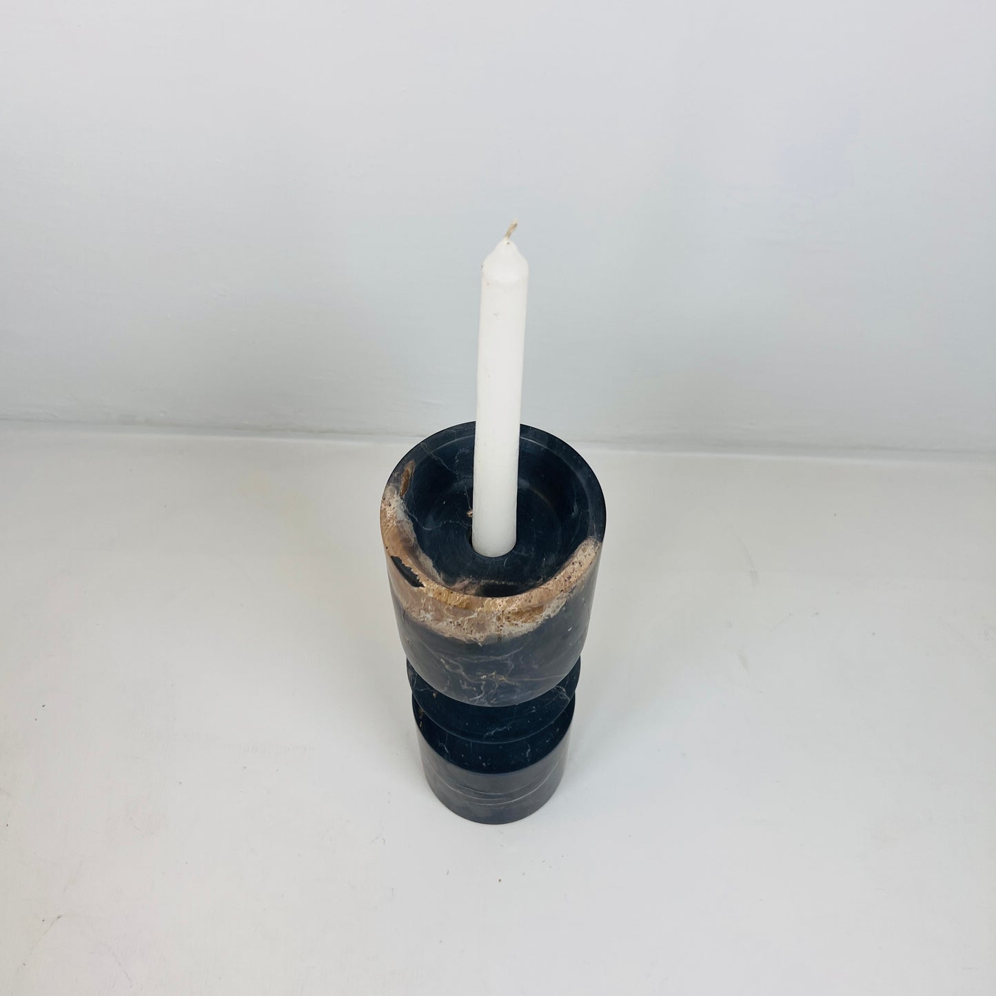 Bulged Disc Candle Stand - Black