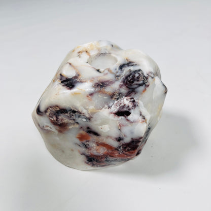 Organic Stone Candle Stand - Red & White