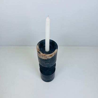 Bulged Disc Candle Stand - Black