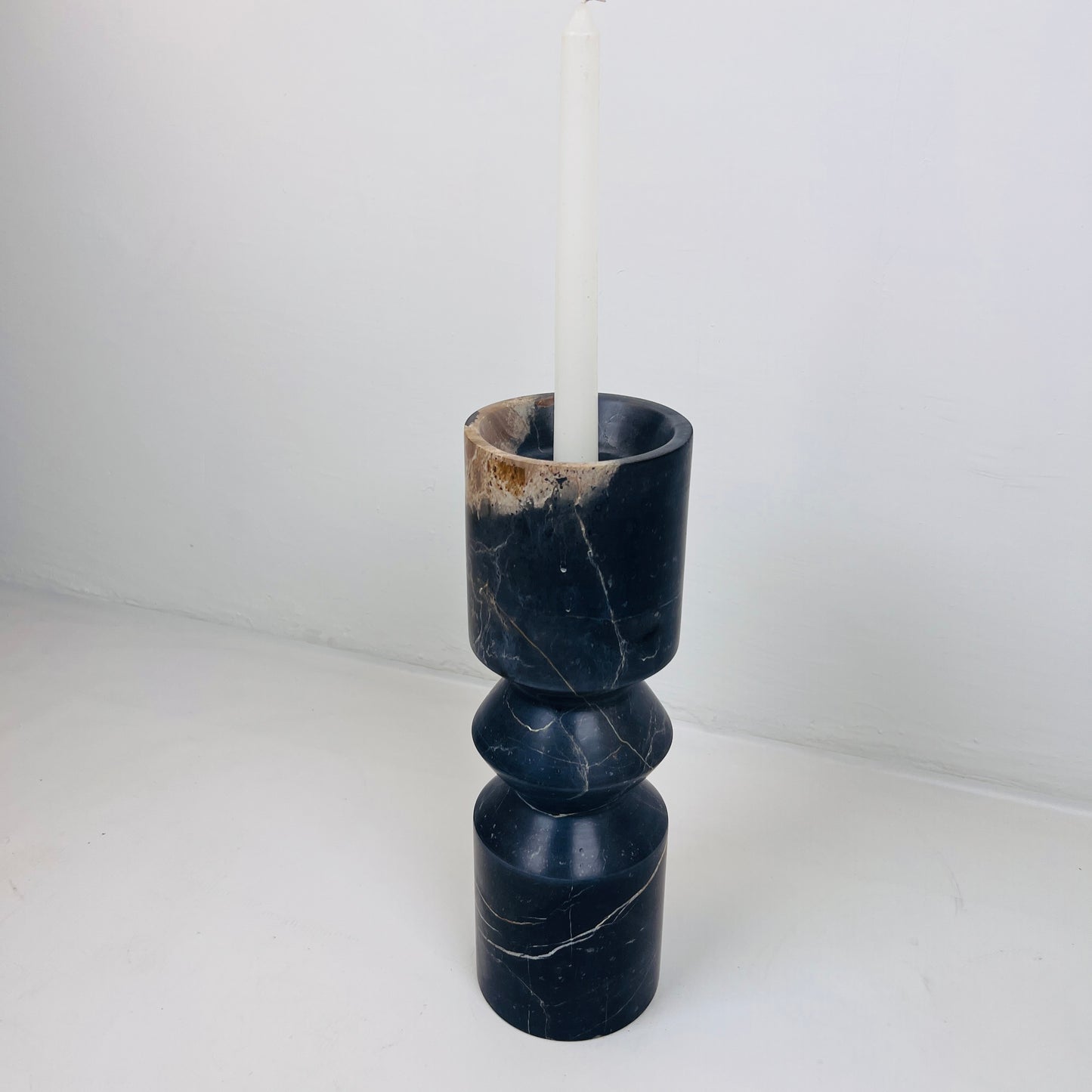 Bulged Disc Candle Stand - Black