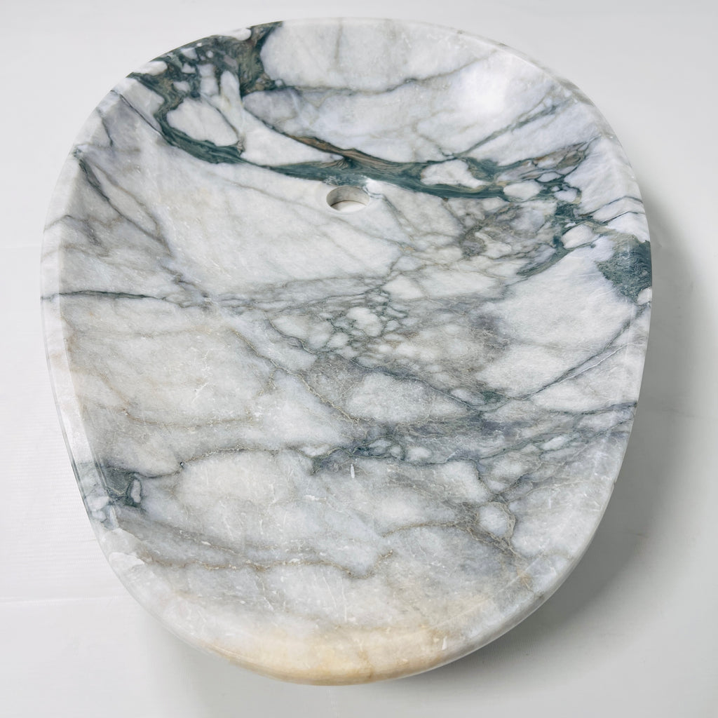 Atoll Grey-Streaked Marble Sink