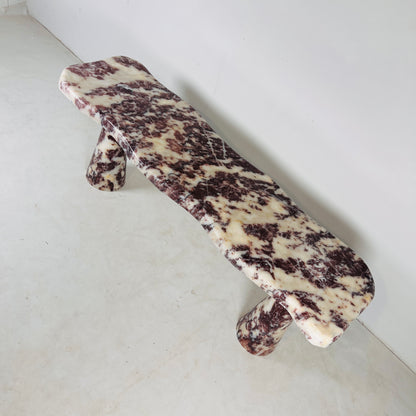Ruby Stone Bench - Red & White