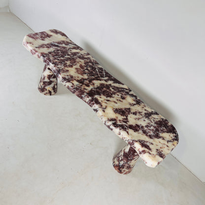 Ruby Stone Bench - Red & White