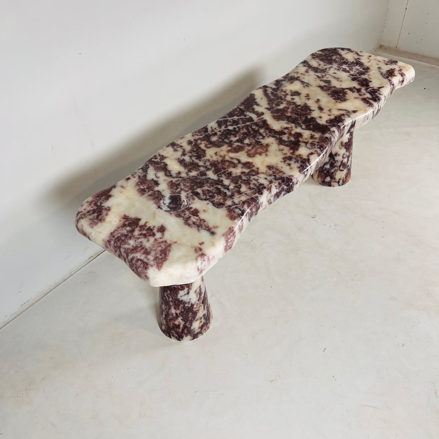 Ruby Stone Bench - Red & White