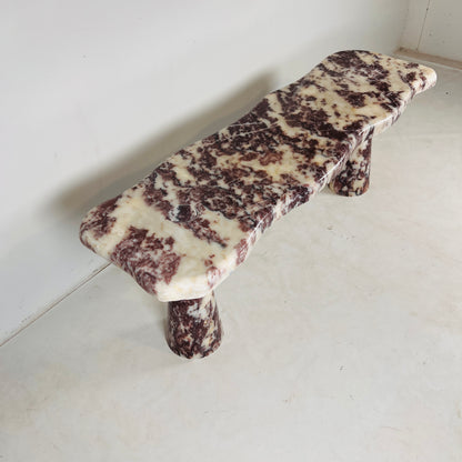 Ruby Stone Bench - Red & White