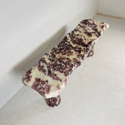 Ruby Stone Bench - Red & White
