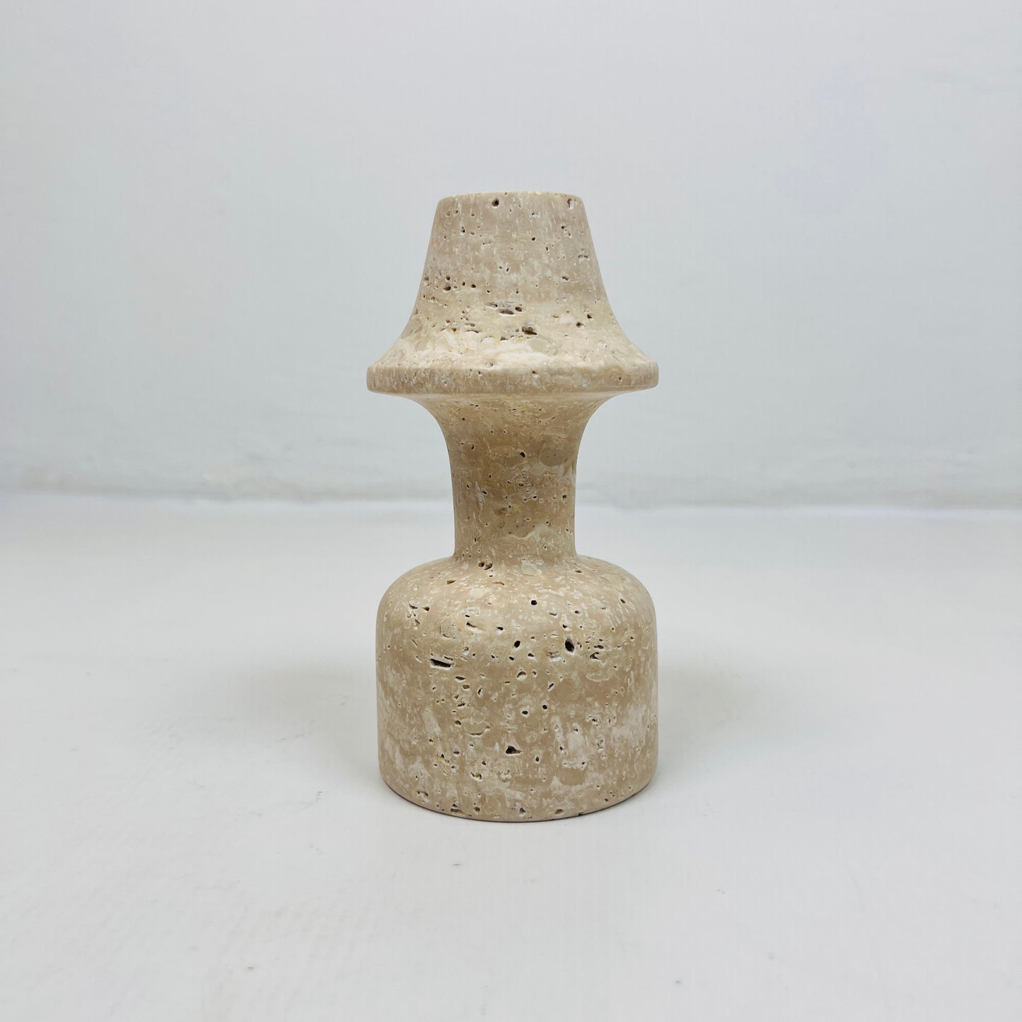 Mushroom Candle Stand - Travertine