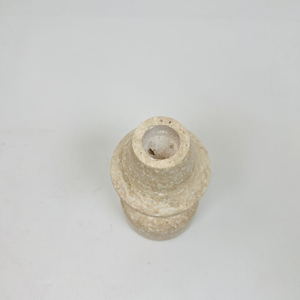 Cone Head Dumbbell Bottom Travertine Candle Stand