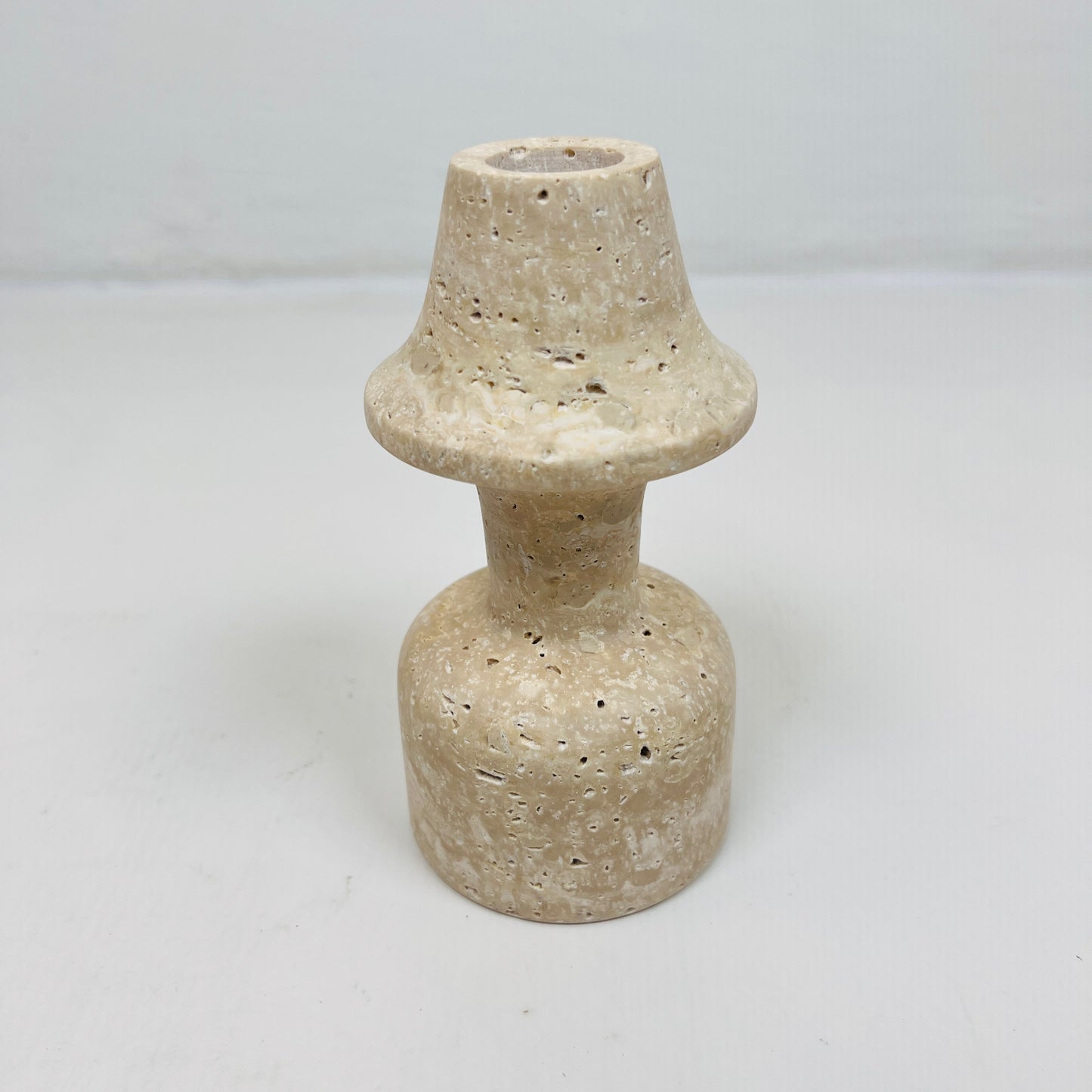Mushroom Candle Stand - Travertine