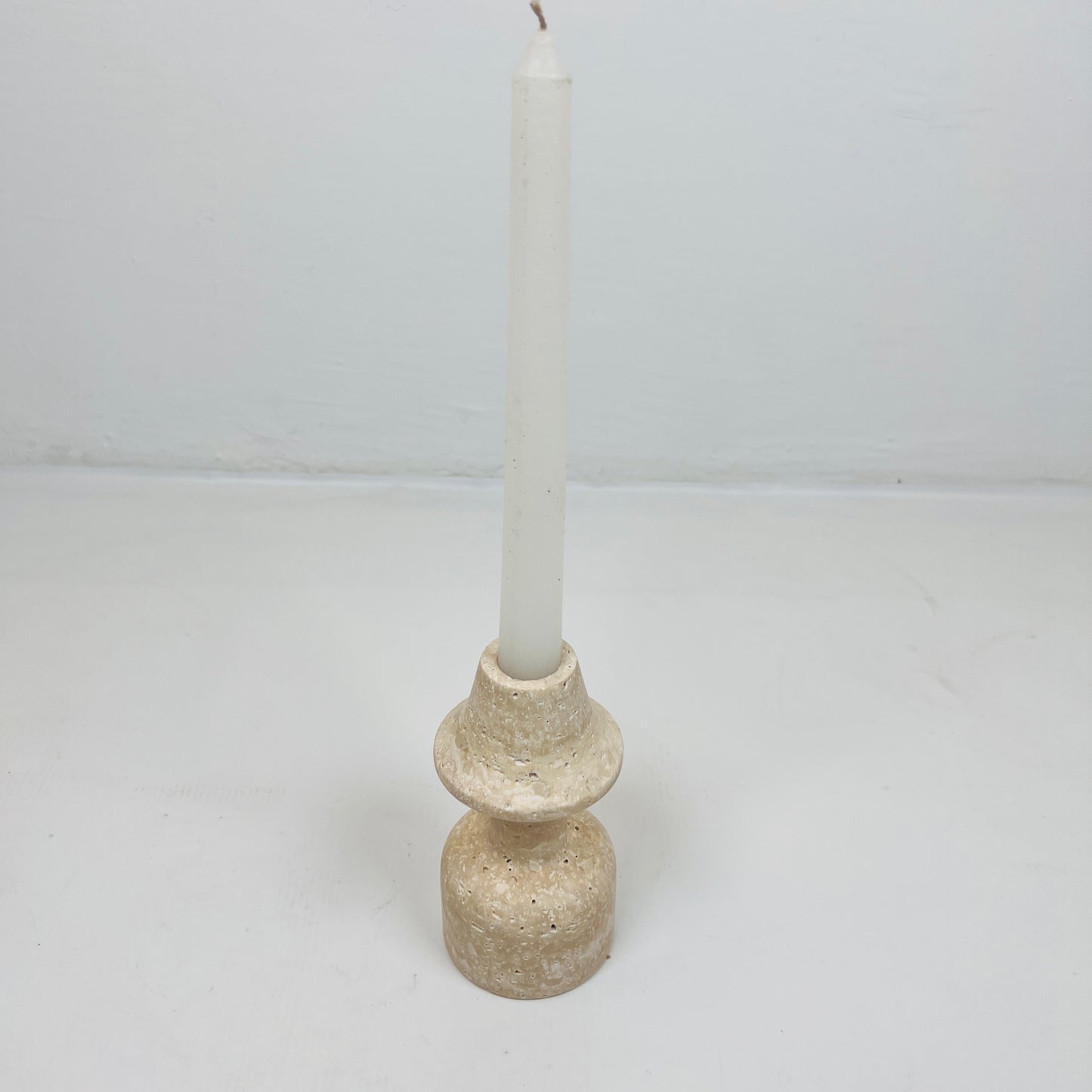 Mushroom Candle Stand - Travertine