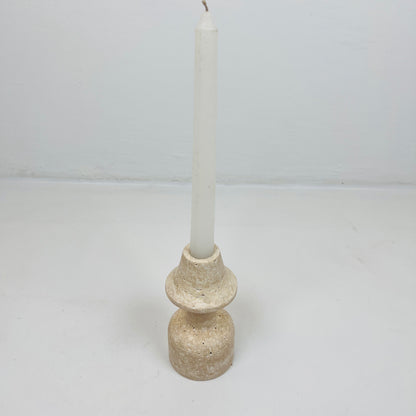 Mushroom Candle Stand - Travertine