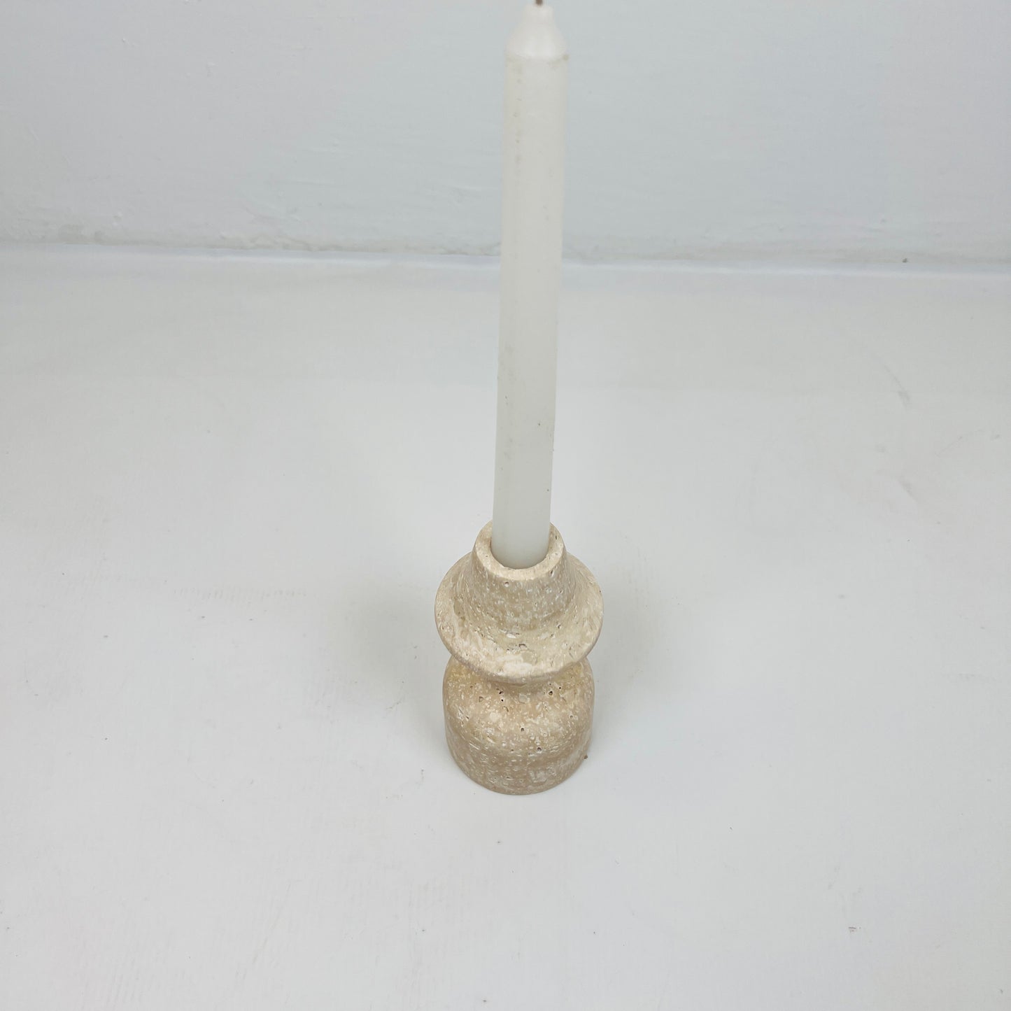 Mushroom Candle Stand - Travertine