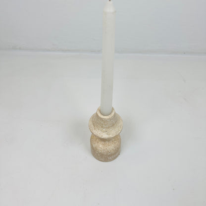 Mushroom Candle Stand - Travertine