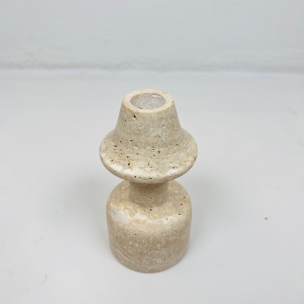 Cone Head Dumbbell Bottom Travertine Candle Stand