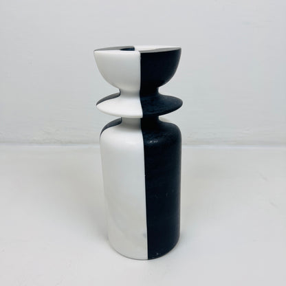 Collared Candle Stand - Black & White
