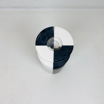 Collared Candle Stand - Black & White