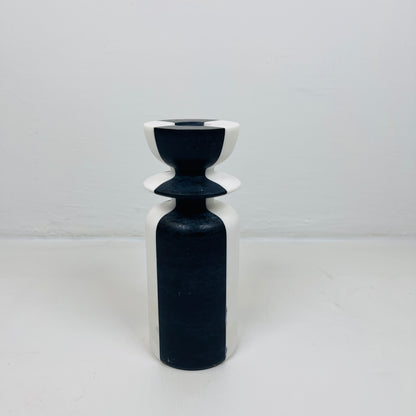 Collared Candle Stand - Black & White