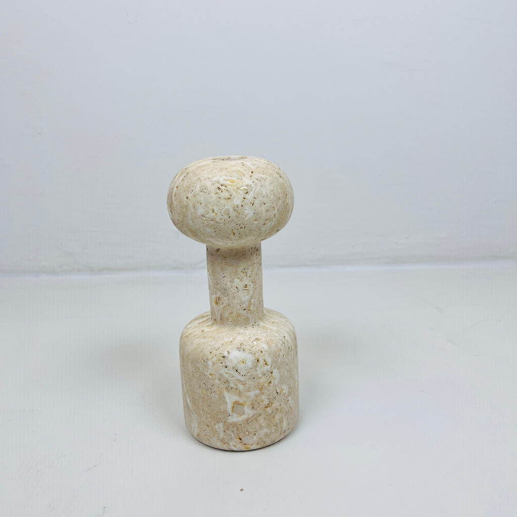 Dumbbell Travertine Candle Stand