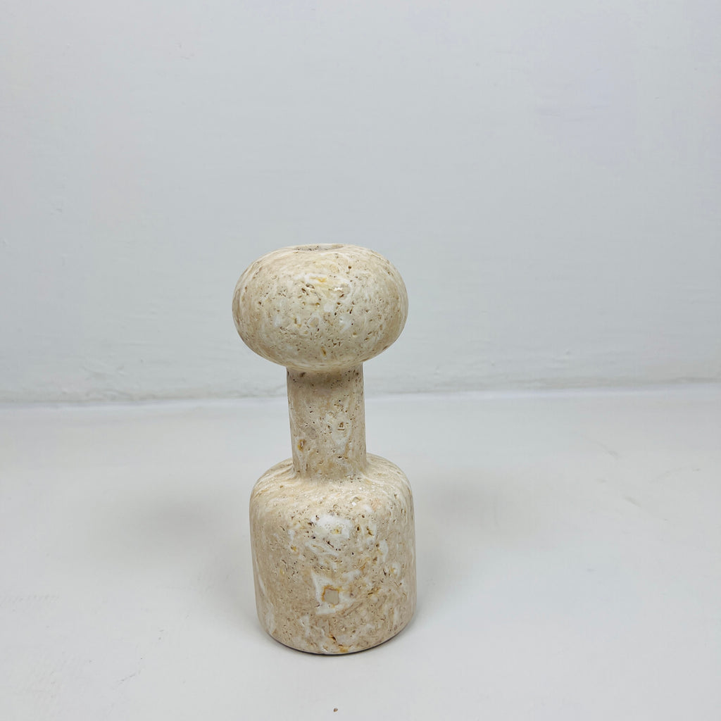 Dumbbell Travertine Candle Stand