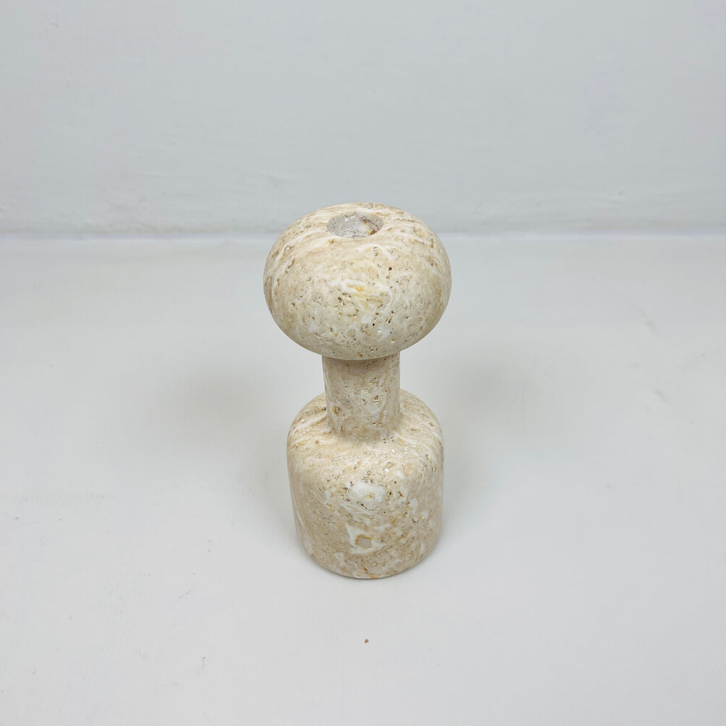 Dumbbell Travertine Candle Stand