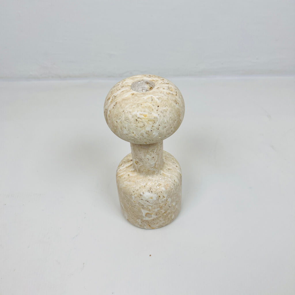 Dumbbell Travertine Candle Stand