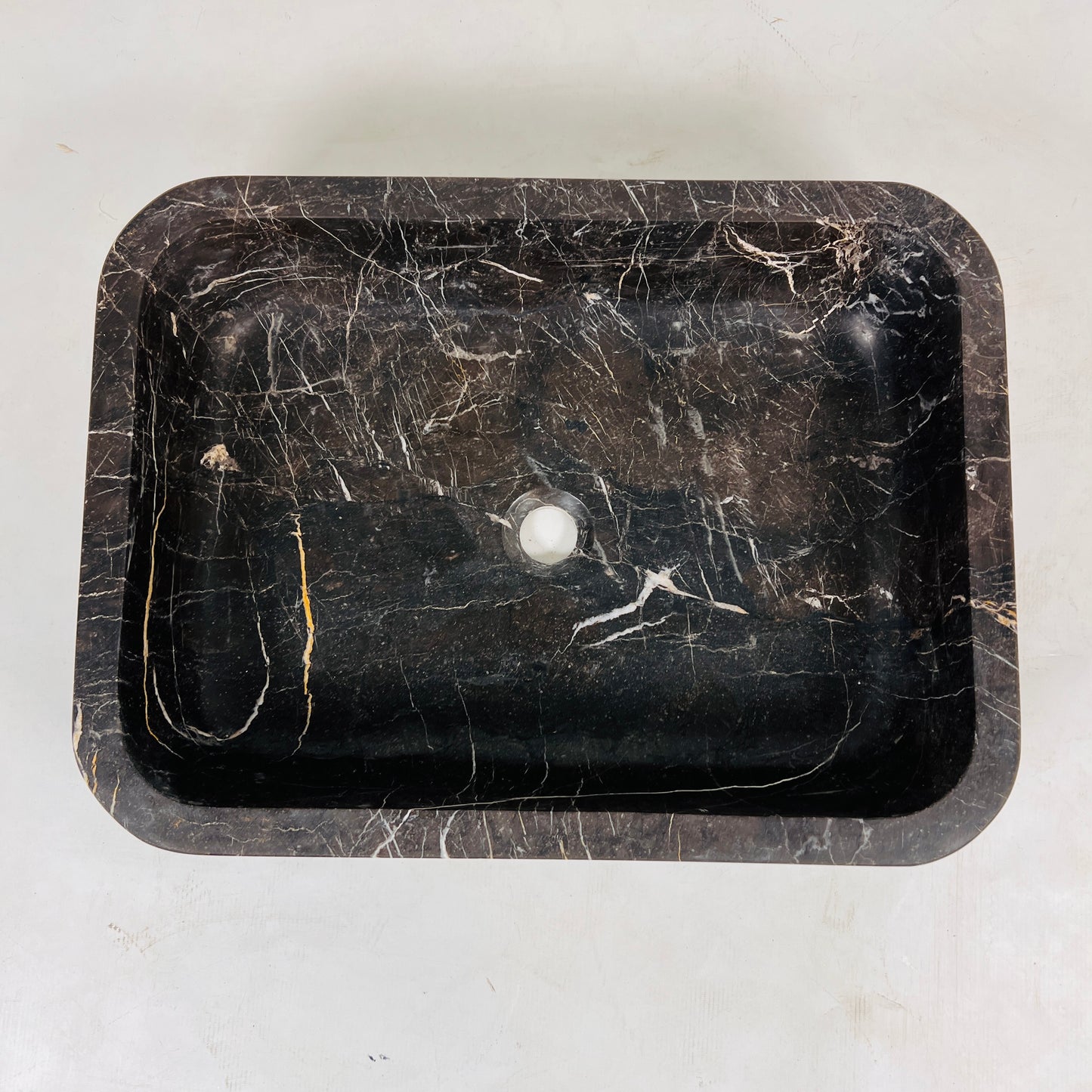 Rectangular Noir Stone Basin