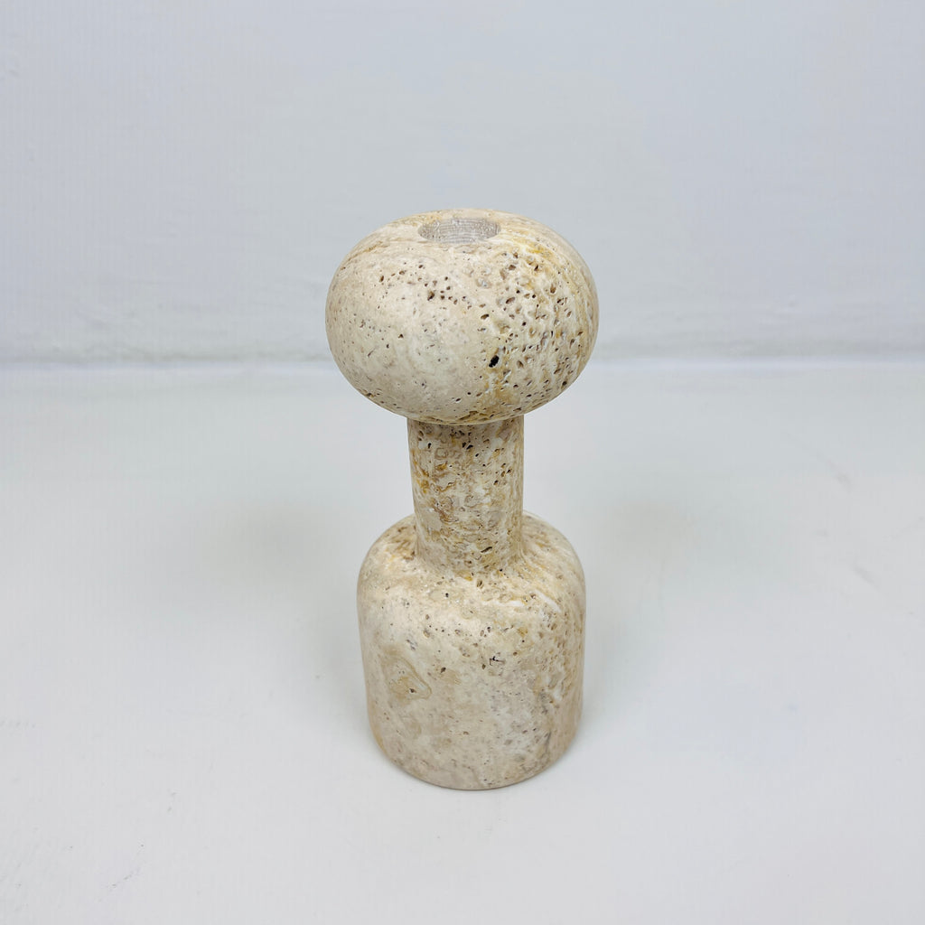 Dumbbell Travertine Candle Stand