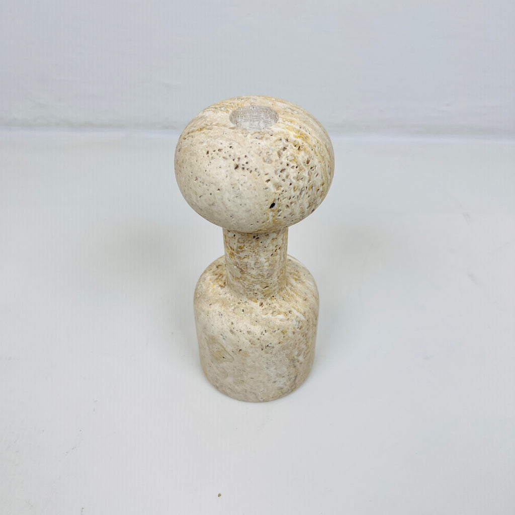 Dumbbell Travertine Candle Stand