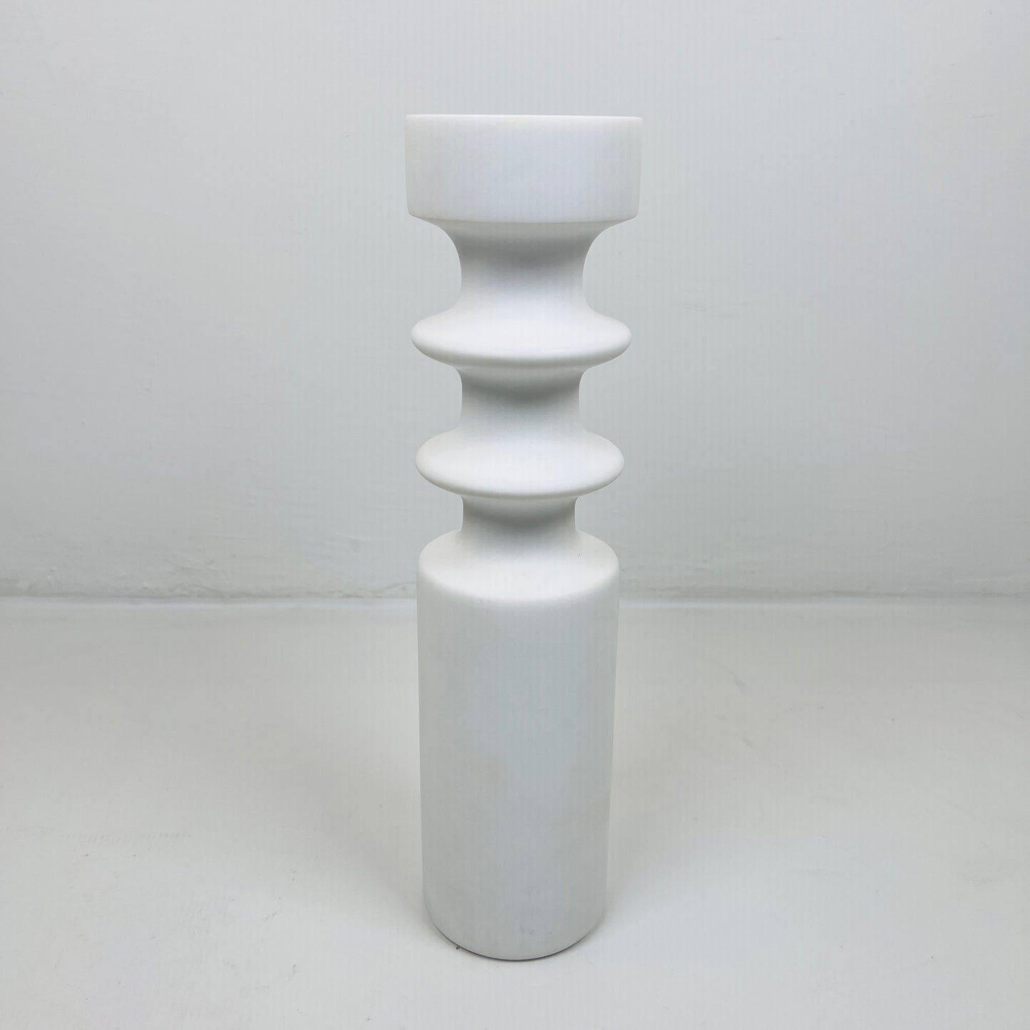 Dual Ringed Candle Stand - White