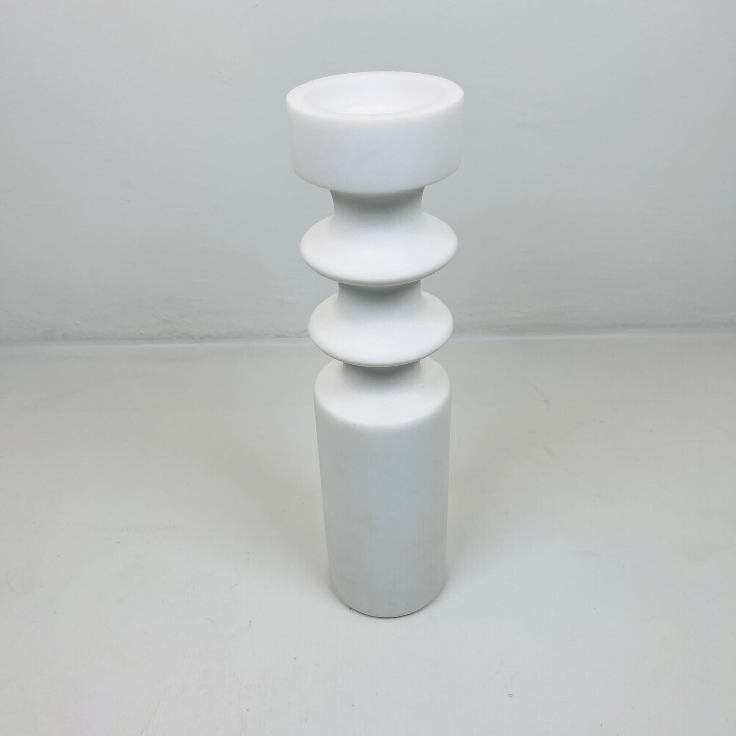 Dual Ringed Candle Stand - White