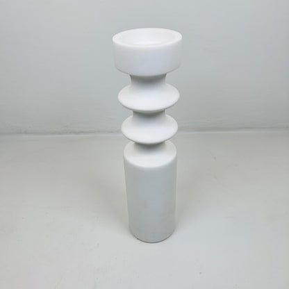 Dual Ringed Candle Stand - White