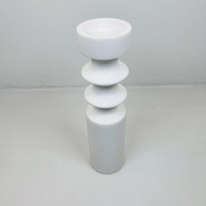 Dual Ringed Candle Stand - White