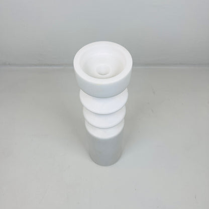 Dual Ringed Candle Stand - White