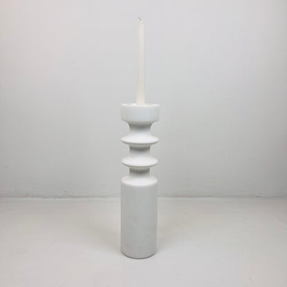 Dual Ringed Candle Stand - White