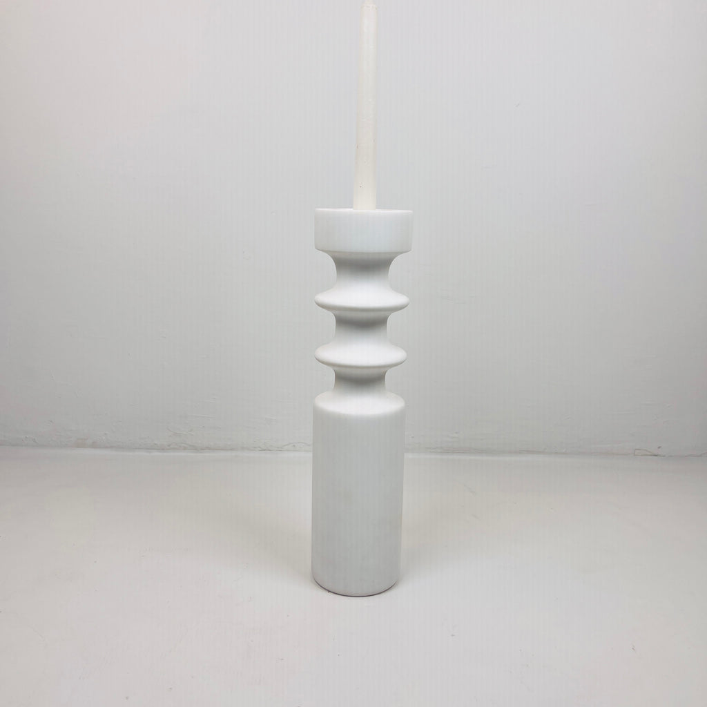 Double Disc Bulged Marble Candle Stand