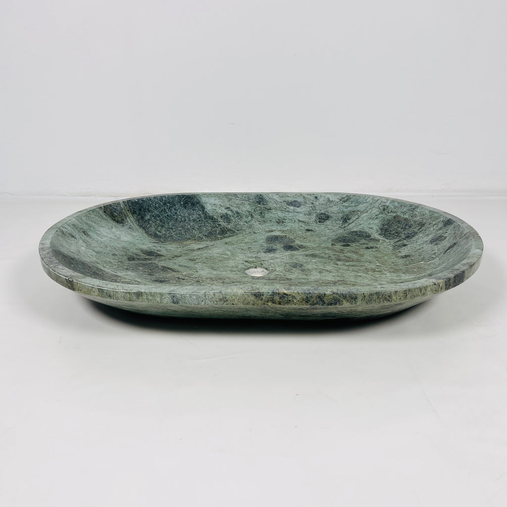 Oval Jungle Green Marble Sink