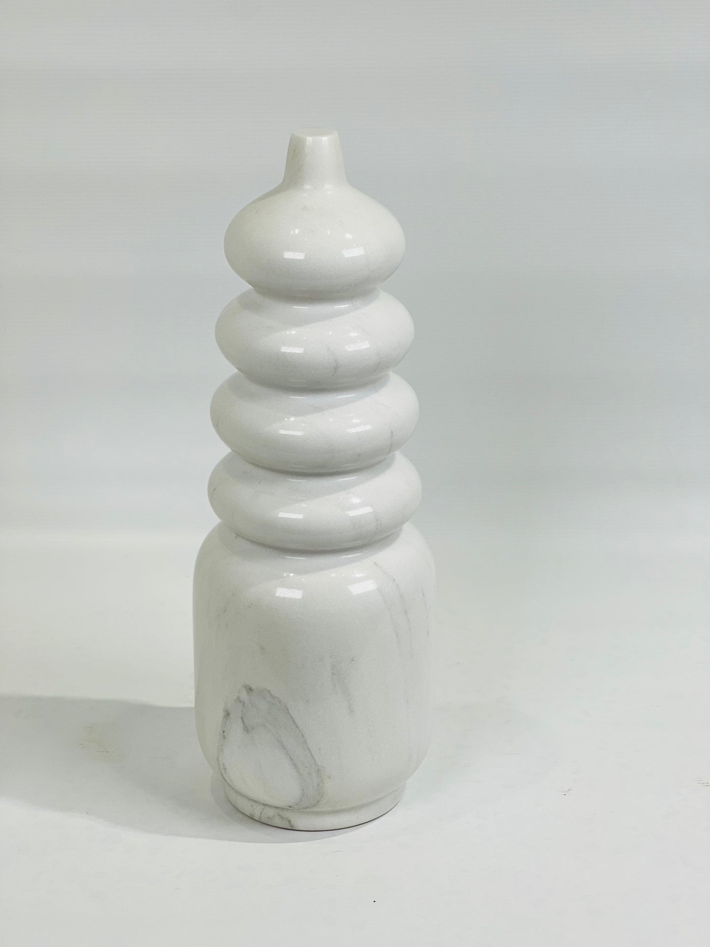 Ringed Ornament Bottle - White