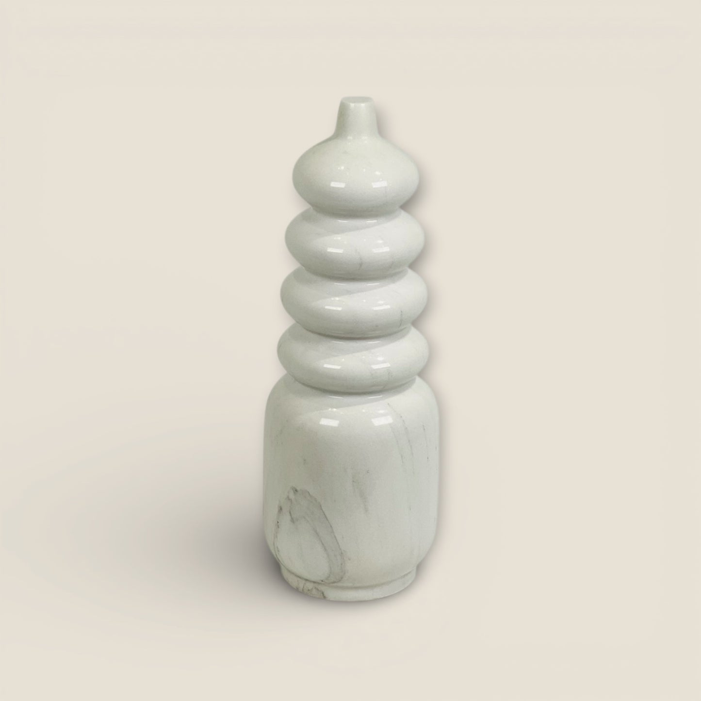 Ringed Ornament Bottle - White