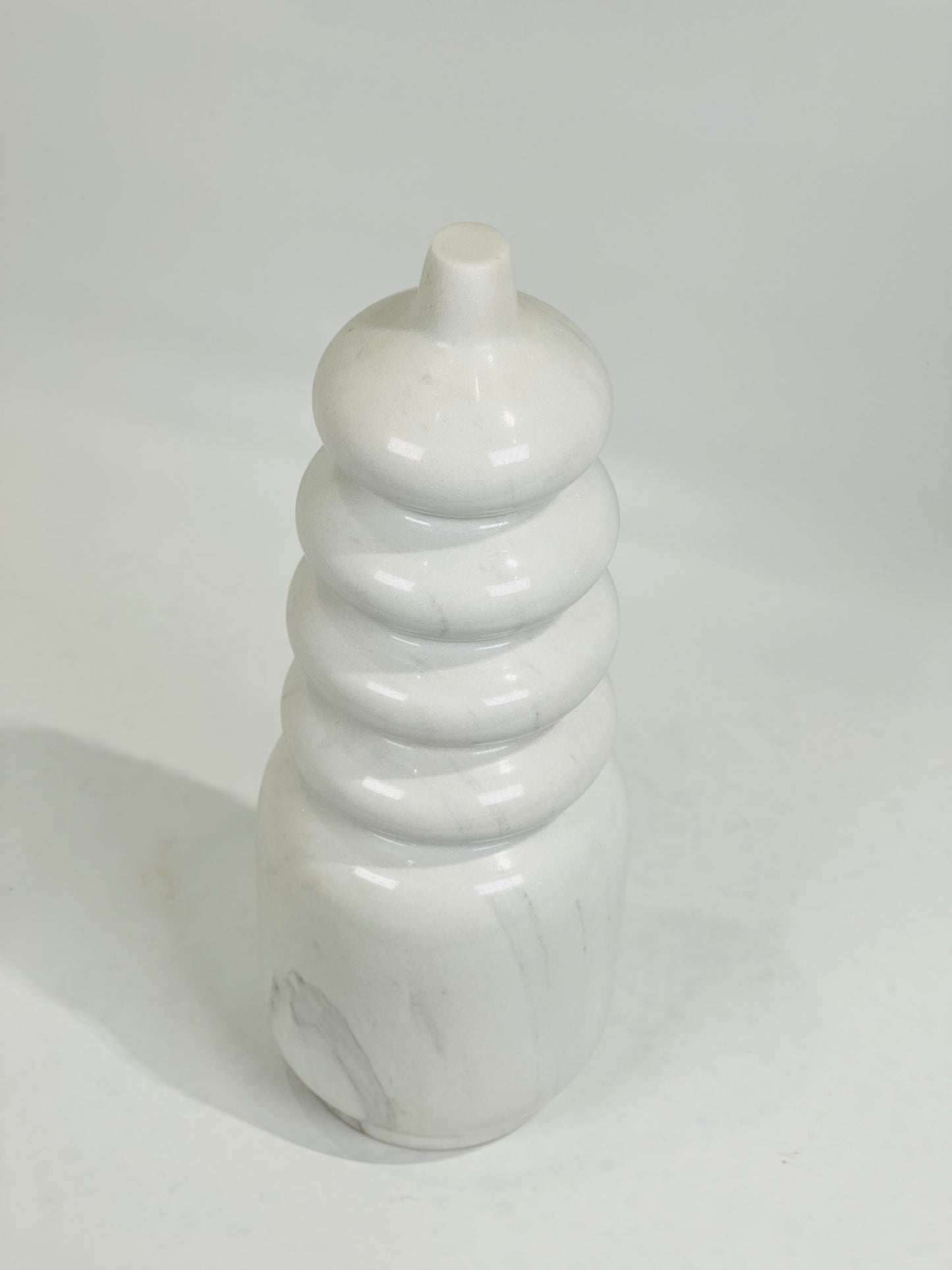 Ringed Ornament Bottle - White